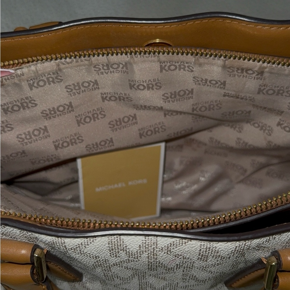 Michael Kors White and Brown Satchel - Picture 5 of 7
